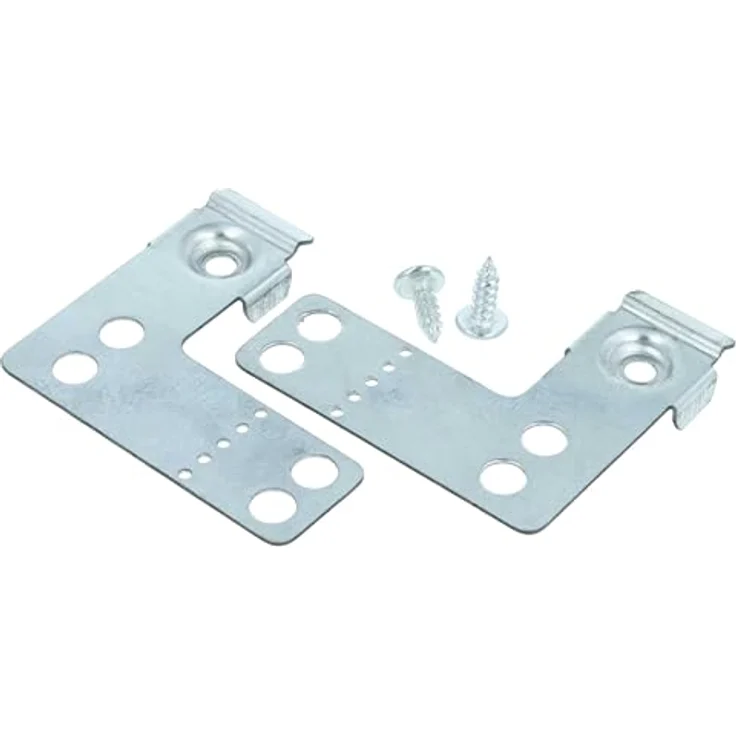 vhbw 2x Befestigungswinkel Ersatz für Bosch 00622622, Metall-Befestigungssatz für Geschirrspüler, silber, 8,1 x 6,1 x 0,8 cm – Bild 1