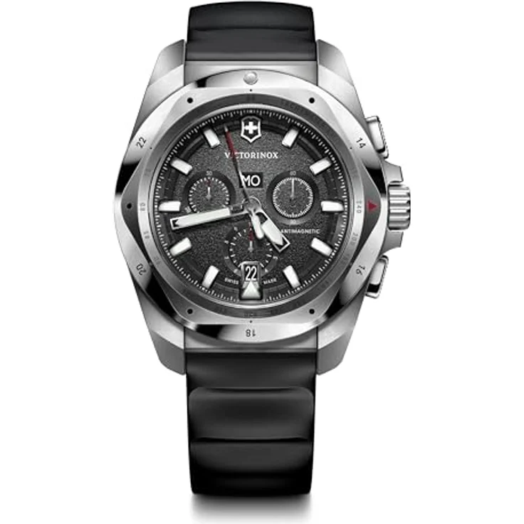 Victorinox Herren-Uhr I.N.O.X. Chrono, Herren-Armbanduhr, analog, Quarz, Wasserdicht bis 200 m, Gehäuse-Ø 43 mm, Armband 21 mm, 140 g, Schwarz – Bild 1