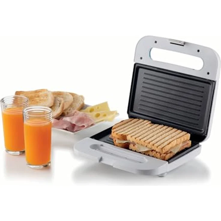 Ariete Breakfast 1971 Elektro-Toaster, Sandwich- und Sandwichplatte, feste Grillplatten mit Antihaftbeschichtung, vertikal, 750 W, Weiß – Bild 2