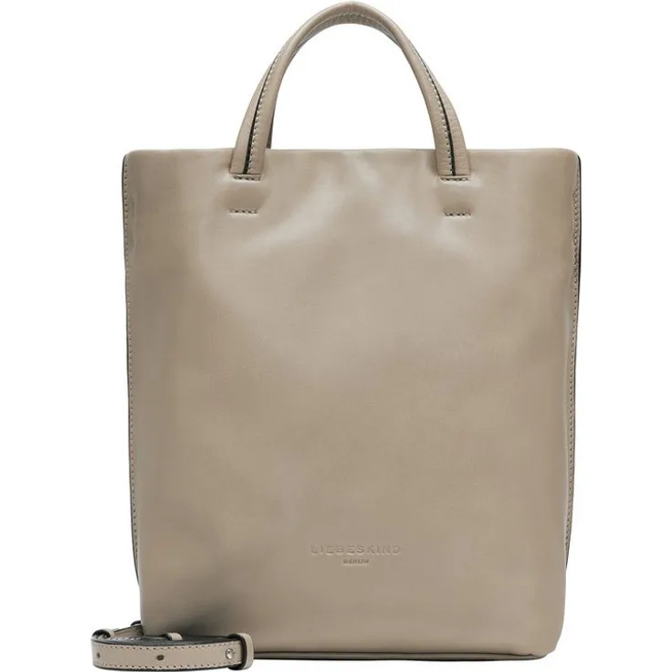 "Liebeskind Berlin Shopper Tote M HERA SHEEP NATURAL, Stone Leder, 23x30x10 cm"