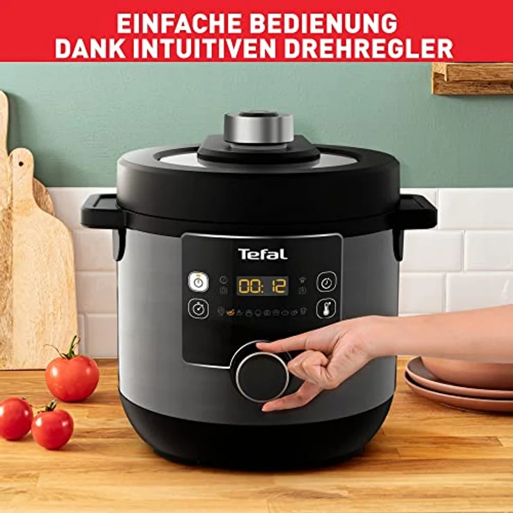 Tefal Multikocher CY7788 Turbo Cuisine & Fry, 1090 W, 7,6 l Schüssel, Schnellkochfunktion, 10 aut. Kochprogramme, 4 Extra Crisp Programme, Schwarz - Preisvergleich – Bild 6