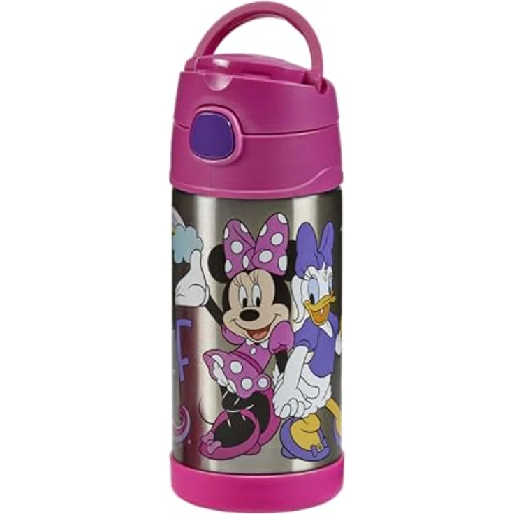 Thermos FUNTAINER Straw Bottle Disney Minnie, 0,35 l, Edelstahl, 12 h kalt, spülmaschinenfest, ideal für Kita und Schule – Bild 4