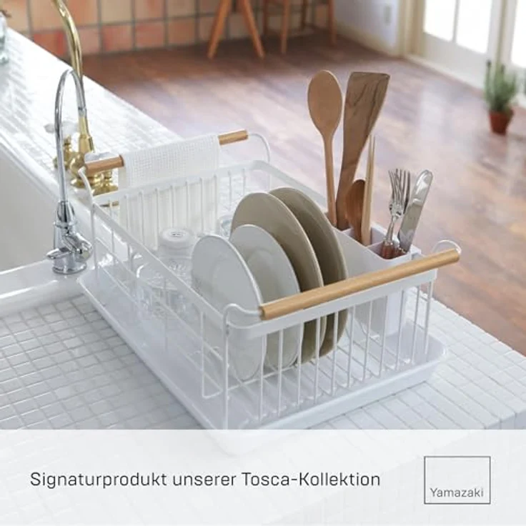 YAMAZAKI Tosca Geschirrablage, Stahl, Weiß, One Size – Bild 3