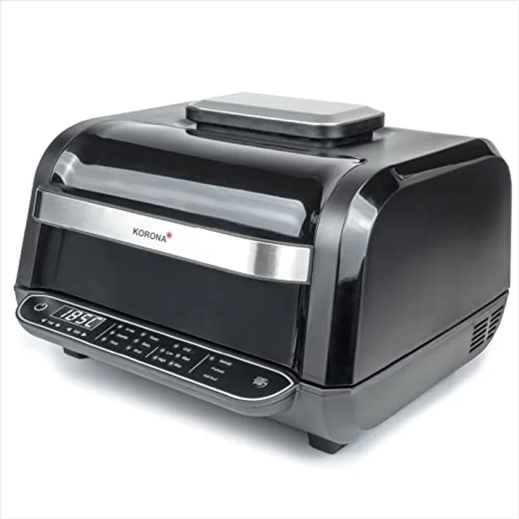 Korona 46160 8in1-Multifunktionsgrill| | Heißluftfritteuse, Backofen, Pizzaofen, Dörrautomat, Bratfunktion, Grill, BBQ | Vier Garstufen | Inkl. Grillrost, Garkorb und Kochtopf | Leicht zu reinigen – Bild 2