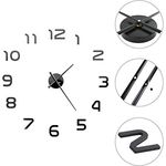 vidaXL 3D Wanduhr Modernes Design 100cm XXL Schwarz Deko Wand Uhr Wandtattoo