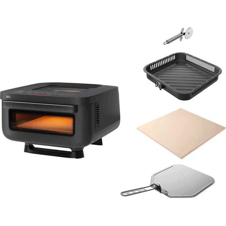 AEG AAFP13BO Minibackofen, 2100 W, für 1 Pizza, Schwarz, versandkostenfrei