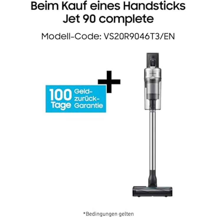 Samsung Jet 90 complete VS20R9046T3/EN, Akku-Handstaubsauger, kabellos, beutellos, max. 200 W, wechselbarer 21.9V Li-Ion Akku, 0,8 Liter, ChroMetal Titan – Bild 2