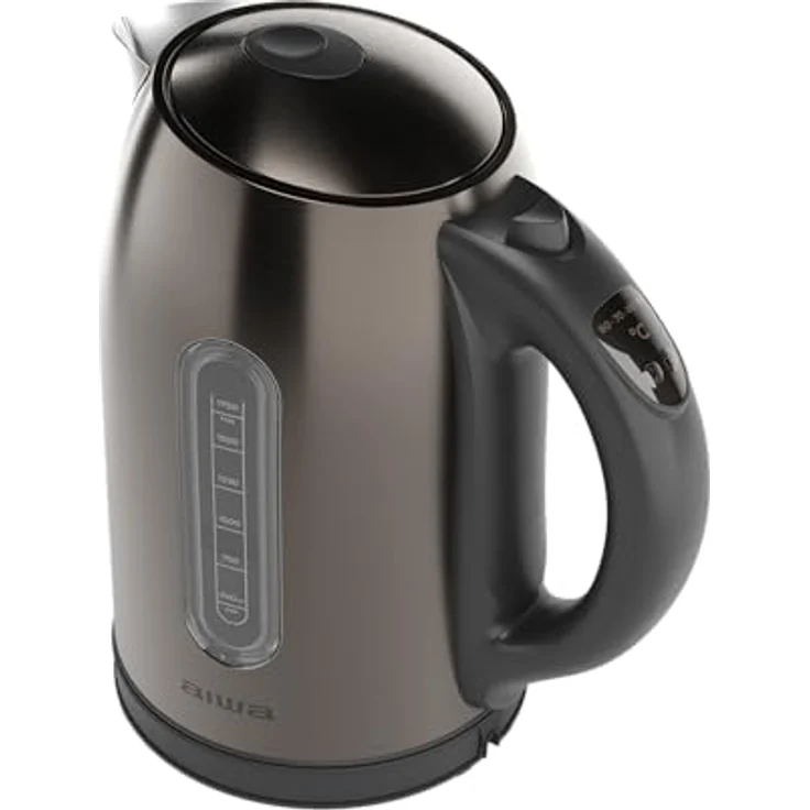 Aiwa Kawako AKT-3000D Digitaler elektrischer Wasserkocher, 1,7 l, 2200 W, Temperaturregelung 60 °C - 90 °C, Warmhaltefunktion, Edelstahl Anti-Fingerprint – Bild 2