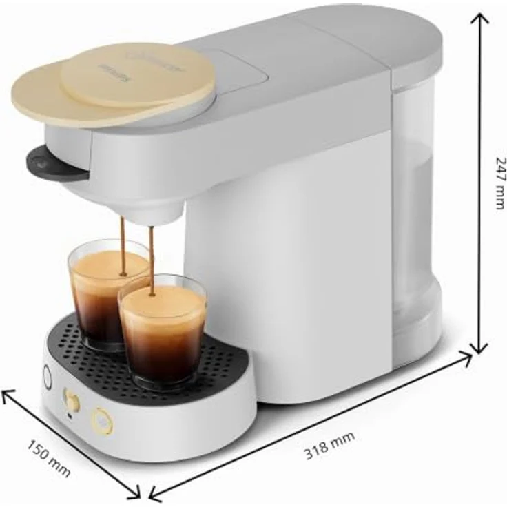 PHILIPS SENSEO® Vibe CSA225/50, Kaffeepadmaschine mit 2-Tassen-Funktion, individueller Kaffeestärke, 0.9L Wassertank, Hellgrau/Hellgelb – Bild 8