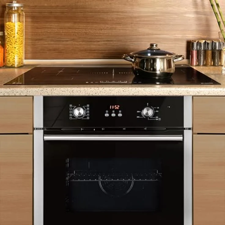 KKT KOLBE Autarkes Herdset: 60cm Einbaubackofen BO8805SS + 90cm Induktionskochfeld IH89005FZ, Heißluft, Grill, Automatik-Timer, 2-fach Wärmeschutzverglasung, Kindersicherung, A Energieeffizienz – Bild 2