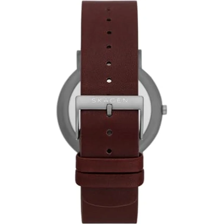 Skagen Herrenuhr Signatur Quartz 40 mm, Kirschholzfarbenes LederarmbandSKW6860 – Bild 3