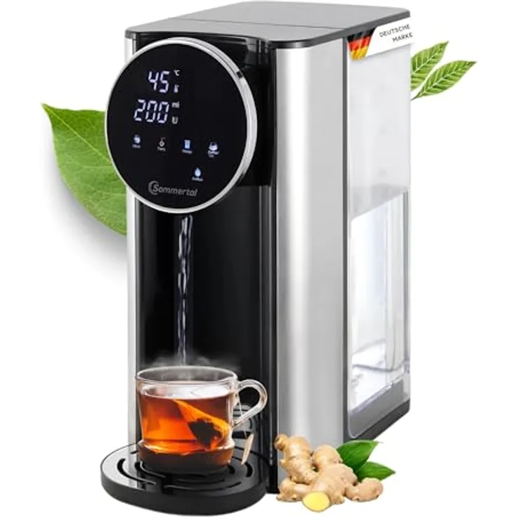 Sommertal HW400 Heißwasserspender Businessline, 4L Tank, instant heißes Wasser 45-100°C, Touchdisplay, kompakt