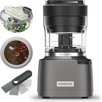 Kenwood Duo Prep 2-in-1 CHP80.000SI Multi-Zerkleinerer & Mahler, Quadblade-Klingen, Hochgeschwindigkeits-Mahlwerk, kompakt, Pulsfunktion, Rutschfest, 500-ml-Behälter , Spülmaschinenfest, 800W, Silber