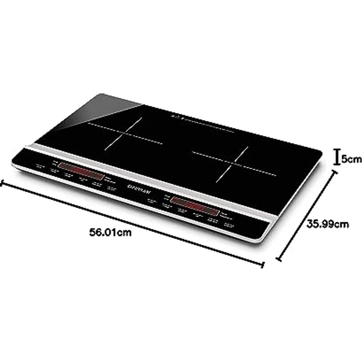 G3 Ferrari G10138 Doppel-Induktionsplatte "Dinamiko Duo", 3100 W, gehärtetes Glas, super dünn, schwarz – Bild 5