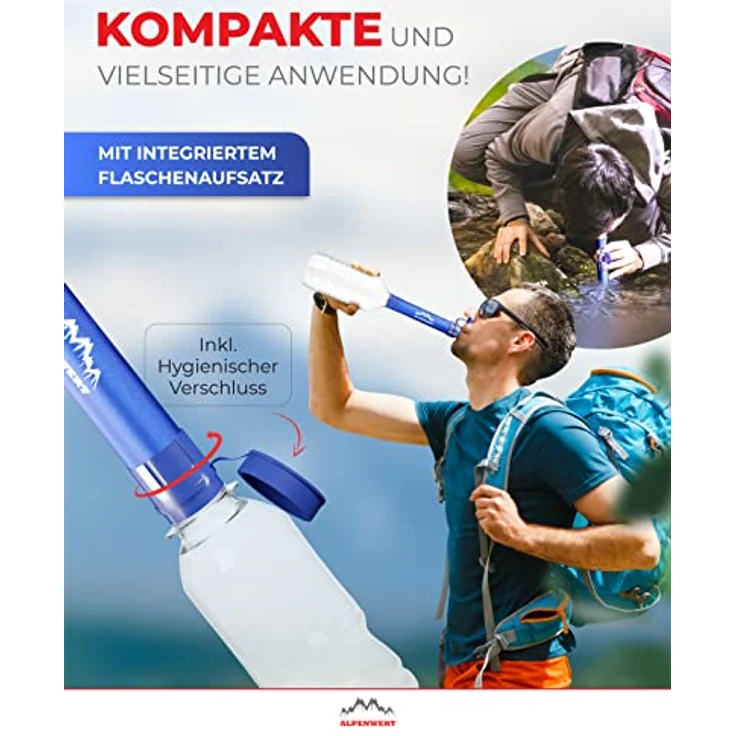 Alpenwert Wasserfilter Outdoor Doppelpack - 4000 Liter - 99,99% Keime/Bakterien ab - Trinkwasseraufbereitung – Bild 6