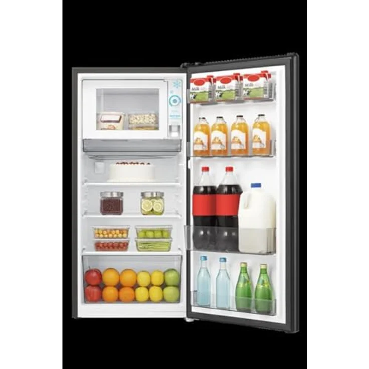 Hisense RR198D4ABE Kühlschrank mit Gefrierfach, freistehend, 151 l, Energieeffizienzklasse E, schwarz, LED-Beleuchtung, leiser Betrieb mit 36 dB – Bild 4