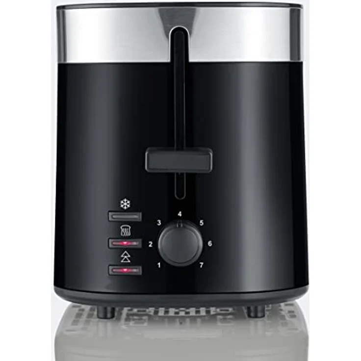 Severin AT 9264 2-Schlitz-Toaster, Brotscheibenzentrierung, 800W, Abschaltautomatik, Krümelschublade, schwarz – Bild 3