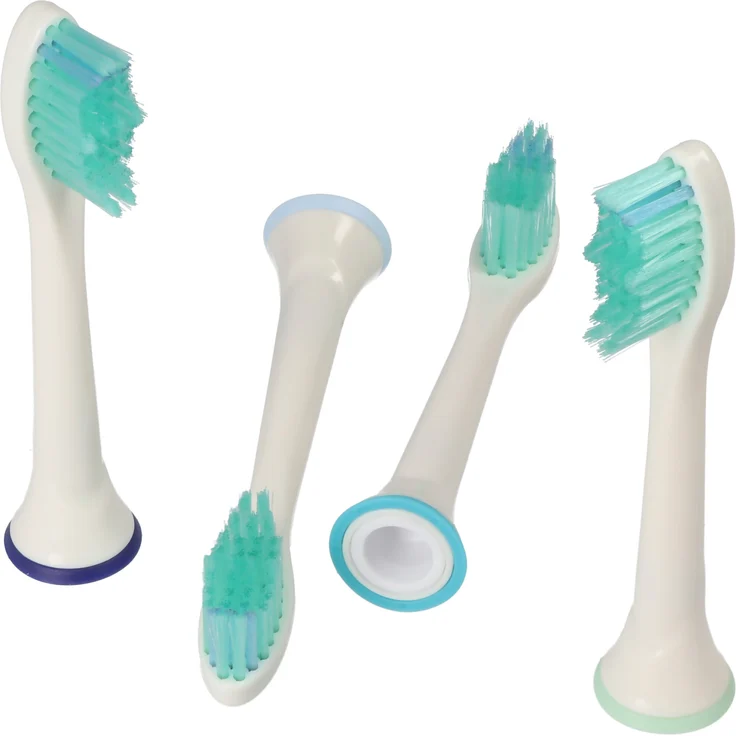 AccuCell 4 Stück Standard Cleaning Brush Ersatz-Zahnbürstenkopf, kompatibel mit Philips HX3 HX6 HX8 HX9 Serie, hohe Reinigungsleistung