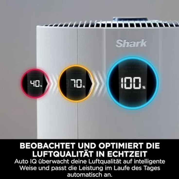 Shark HP3000 NeverChange5 Luftreiniger MAX: Große Räume bis 130 m², HEPA-Filter hält 5 Jahre, fängt 99,97 Prozent Allergene ein (Staub, Pollen, Tierhautschuppen), Auto-Modus, Leise, LED-Anzeige, Weiß HP300EU – Bild 3