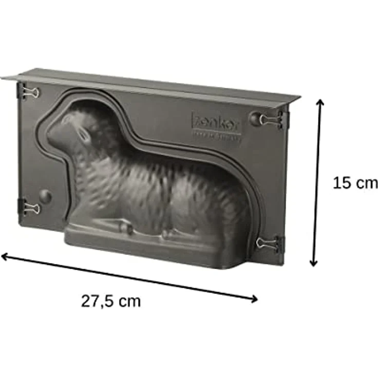 Zenker Lamm Backform, Lammform mit Antihaftbeschichtung für Ostern, Osterlamm-Backform (Kuchenform: ca.275x150x65 mm), Menge: 1 Stück Osterbackform – Bild 4
