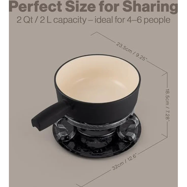 Fondue set gietijzer 9-dlg matzwart Swissmar KF-66513 Lugano – Bild 7