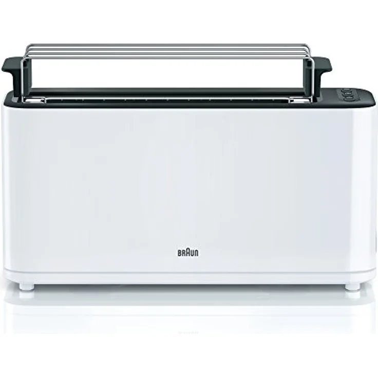 Braun HT 3110 WH Toaster | Langschlitz | Extrabreite Toastkammer | Herausnehmbare Krümelschublade | Aufwärm- und Auftaufunktion | 7 Röstgrade | Separater Brötchenaufsatz | Weiß – Bild 2