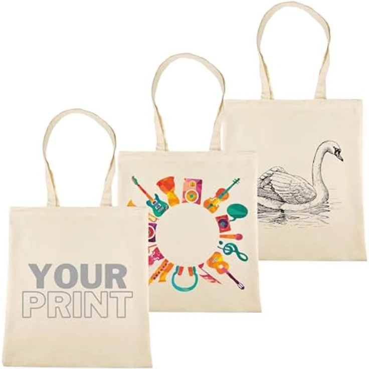 IDEA HOME 10er Set Baumwolltaschen 38x42cm, Unbedruckte Jutebeutel, Personalisierbar durch Bestickung oder Bemalung, Langlebig und Umweltfreundlich – Bild 4