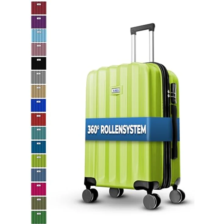 MY TRAVEL BAG Hartschalen-Koffer Trolley ABS Reisekoffer 4 Zwillingsrollen + 5cm Dehnungsfuge (Grün, Großer Koffer (75cm)) – Bild 1