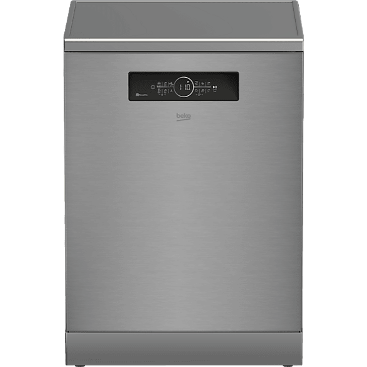 BEKO BDFN16R46XW Geschirrspüler, freistehend mit Unterbaumöglichkeit, 41 dB (A), 15 Maßgedecke, Edelstahl-Optik