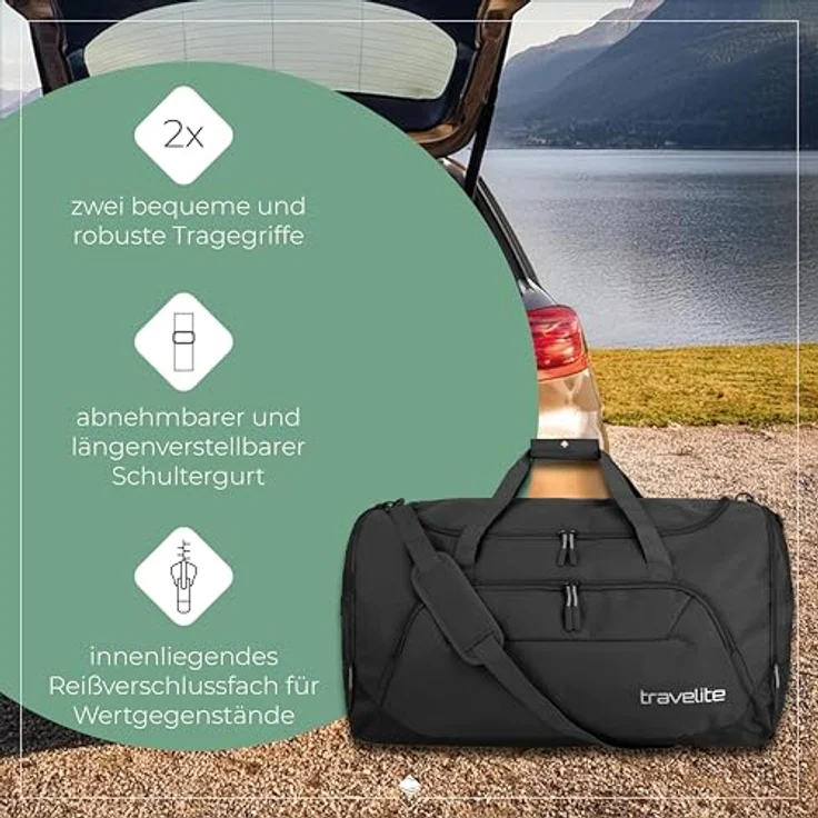 Travelite Kick Off Weekender Reisetasche XL, 70 cm, schwarz, 100% Polyester – Bild 6