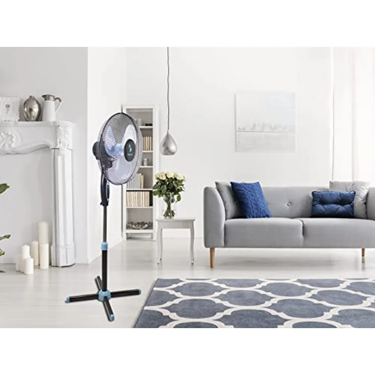 Beper P206VEN100 Standventilator, Schwarz, 3 Flügel, 3 Geschwindigkeiten, Durchmesser 40 cm, Oszillation, Black Stand Fan – Bild 6