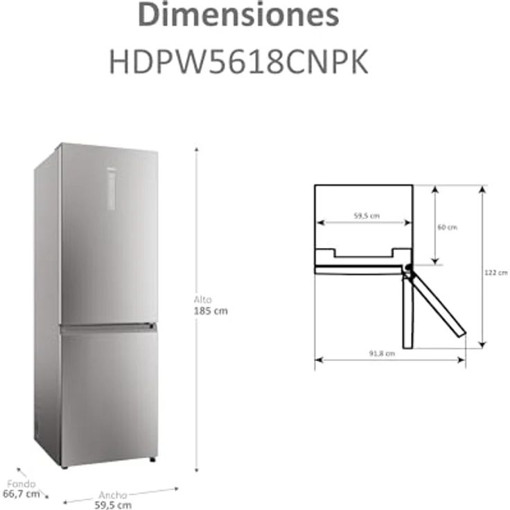 Haier 2D 60 SERIE 5 PRO HDPW5618CNPK Kühl-Gefrier-Kombination/Total No Frost/Wi-Fi/MyZonePro und HumidityZone/Edelstahlfront – Bild 3