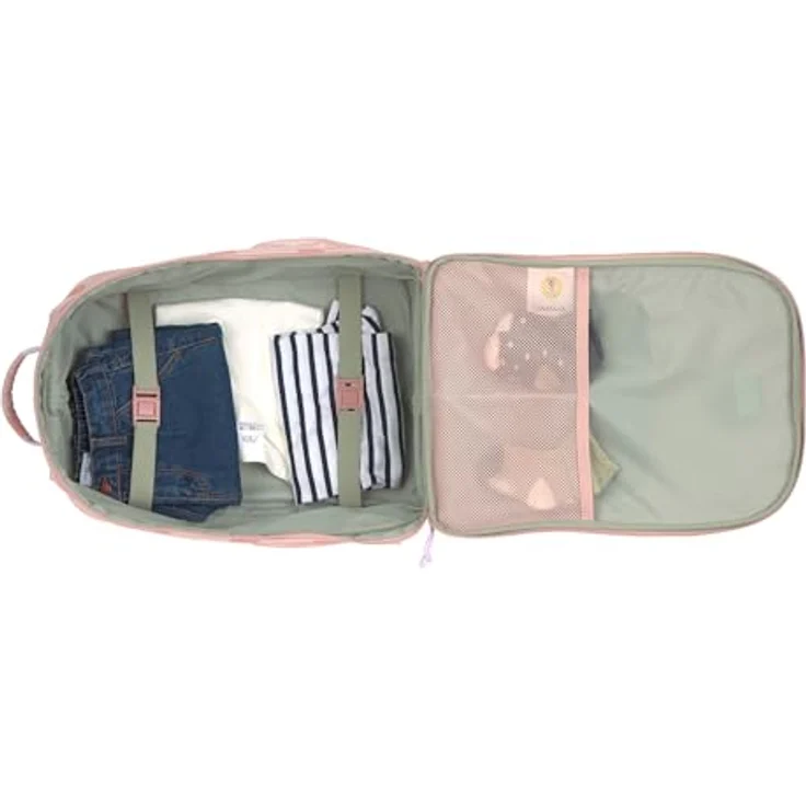 LÄSSIG Weichgepäck-Trolley, 2 Rollen, geometrisches Muster, 22 l Volumen, rosa – Bild 2