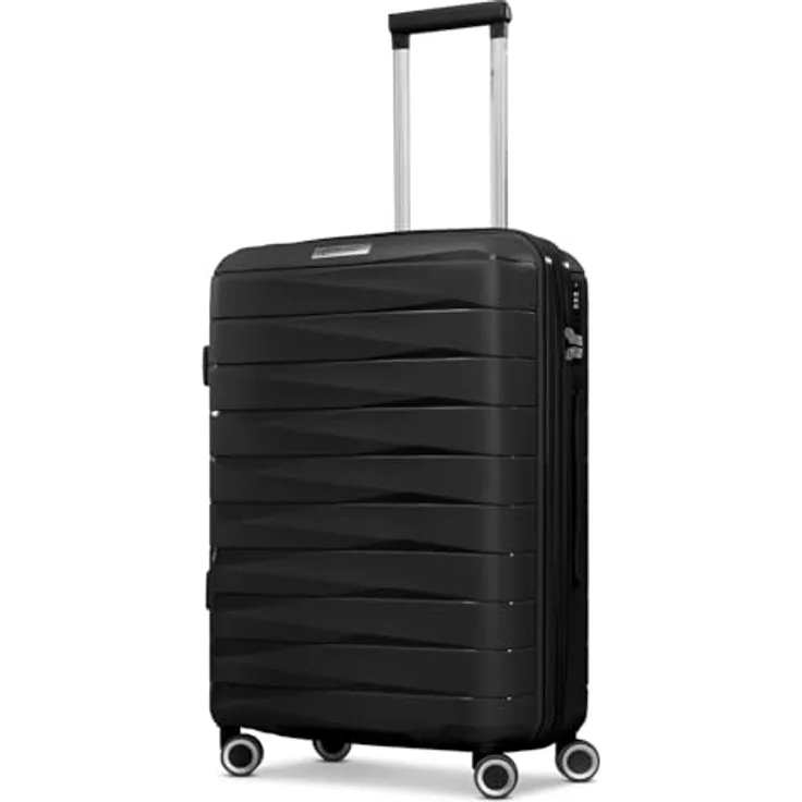 Franky London Serie Trolley Koffer, hartgepäck mittelgroß, 42 x 24 x 65 cm, Polypropylen, 59 L, 4 Doppelrollen, Zahlenschloss, leicht und robust