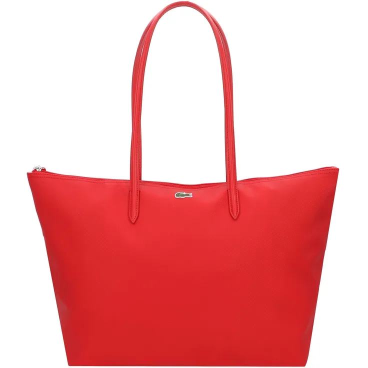 Lacoste Shopper Concept, PVC Einkaufstasche mit aufgedrucktem Krokodil, schwarz