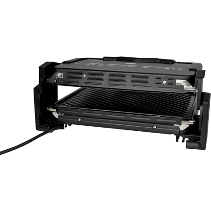 SILVA Schneider Silva Homeline KG 2410 Kontaktgriller – 1700W, Antihaftbeschichtete Grillplatten, Grillfläche 20,3 x 30,3 cm, 2 Thermostatregler, Schwarz – Bild 3