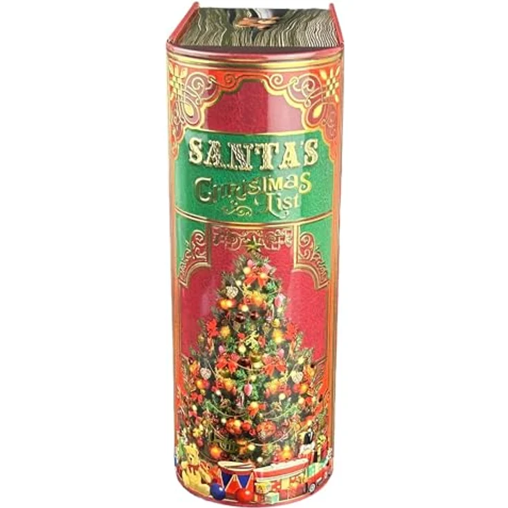 MediMuc Große Buchdose Santa´s List - aufwändig geprägt und bedruckt. Der Weihnachtsmann bereitet sich vor - Vol. 3,0l - Maße: (L x B x H): 24,5 x 21,3 x 9,0cm – Bild 4