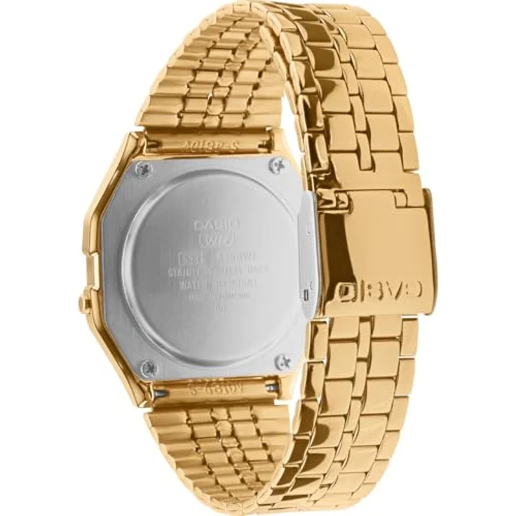 Casio Watch LA680WEGV-9AEF, digitale Uhr mit Kalenderfunktion und Gold-Edelstahl Band – Bild 2