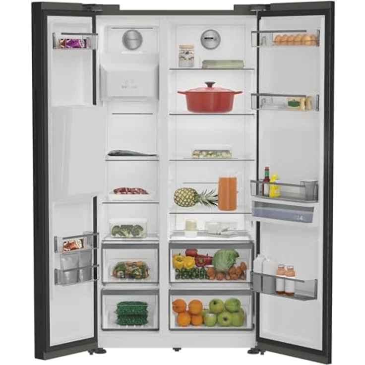 Bauknecht SBS IW E90 Black, Kühl-Gefrier-Kombination mit 375 l Kühlvolumen, No Frost-Funktion, Eiswürfelbereiter und Wasserspender – Bild 7