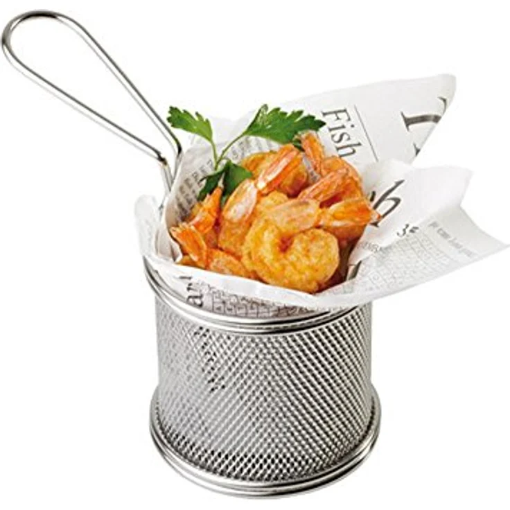 Assheuer + Pott APS 40601 Servier-Frittierkorb SNACKHOLDER, Edelstahl, Ø 9 cm, Höhe 8,5 cm – Bild 1