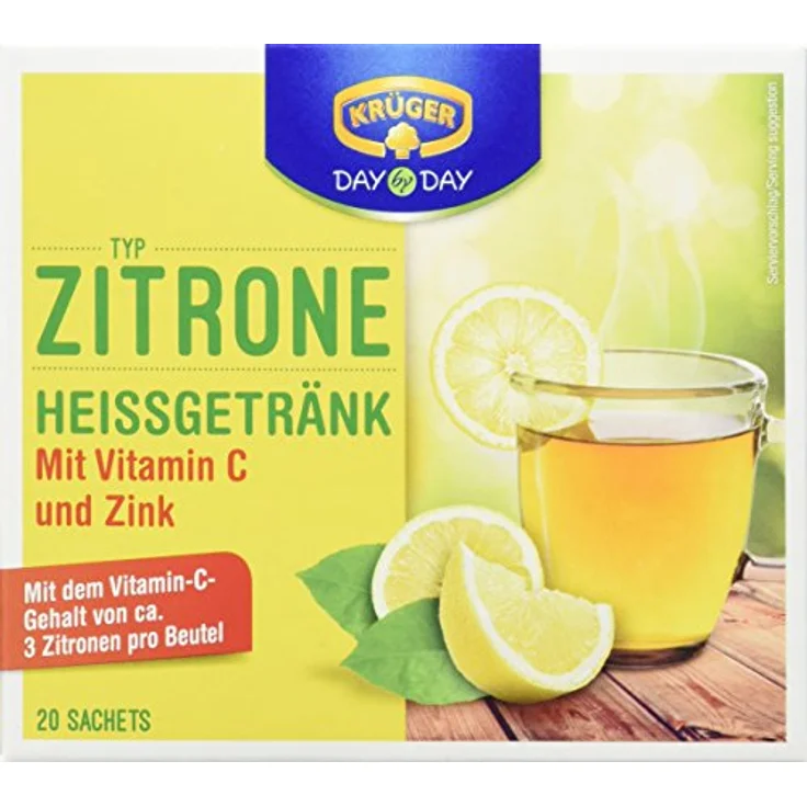 Krüger Heißgetränk Zitrone, fruchtiger Tee mit Vitamin C und Zink, 500g – Bild 1