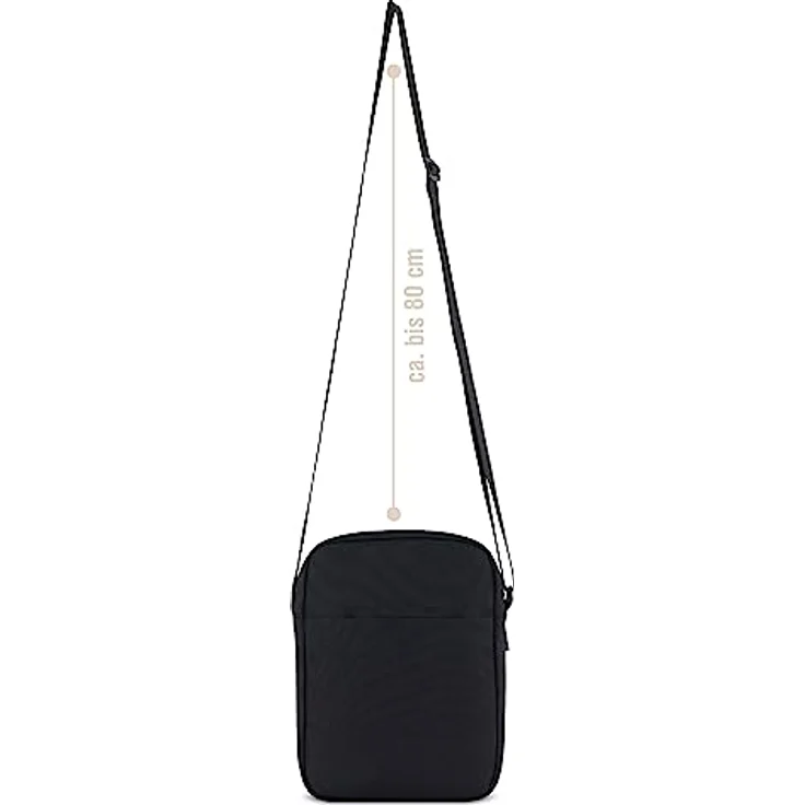 bugatti Blanc DeLight Schultertasche Herren, Umhängetasche aus Tarpaulin & Nylon, schwarz, Diebstahlschutz, viele Fächer, abwaschbares Material – Bild 4
