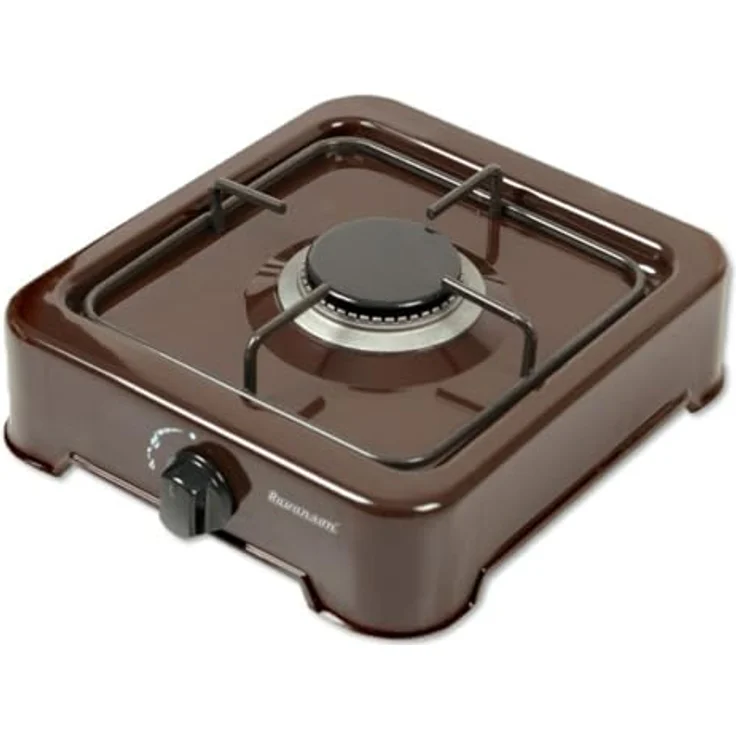 Ravanson Gas cooker K-01BR, freistehender 1-Zonen Herd mit 2,11 kW Leistung und Drehspiess, braun – Bild 2