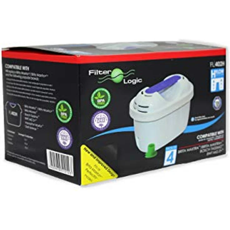 FilterLogic FL402H | 4er Pack - Wasserfilter kompatibel mit Brita Maxtra+ Plus Filterkartuschen für Marella Style Flow Aluna Elemaris XL cool Tischwasserfilter & TASSIMO Kaffeeautomat Kartuschen – Bild 2