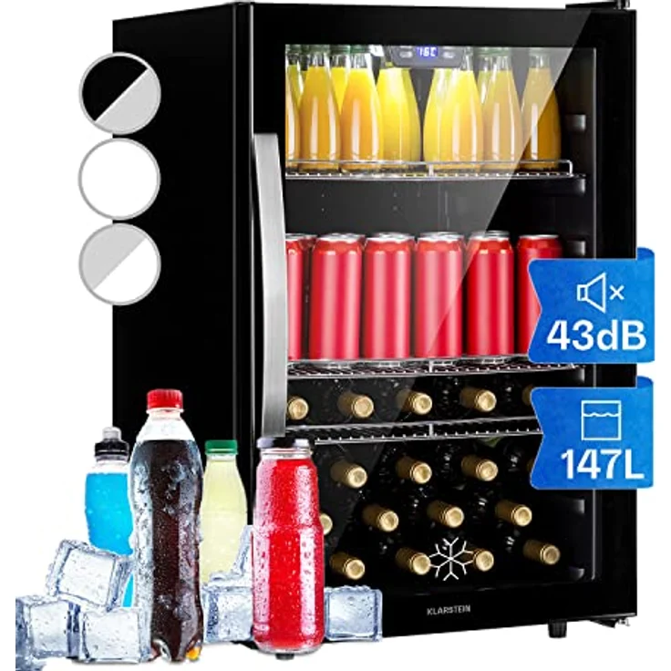 Klarstein Mini Kühlschrank mit Glastür, 147 Liter, Indoor/Outdoor, leise – Bild 1