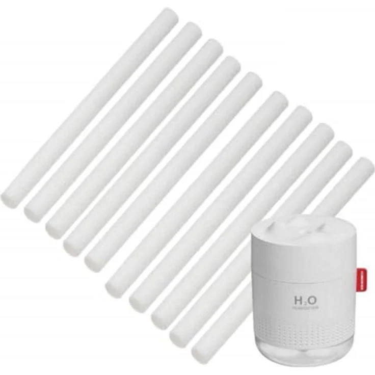 INF 10cm Luftbefeuchter Sticks, 10 Stück Baumwollfilter Nachfüllsticks für tragbare USB Luftbefeuchter im Büro, Schlafzimmer, Auto und Reisen – Bild 1