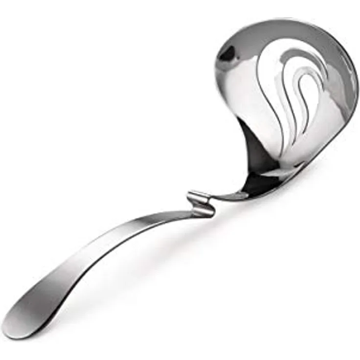 Alessi Nunziatella ESI24 - Perforierte Schöpfkelle für Mozzarella, Edelstahl 18/10, Silber