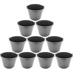 10x Baueimer DEWEPRO® - Mörteleimer - Putzeimer - Extra stabil mit Henkel und Skalierung - 12l, 12 Liter