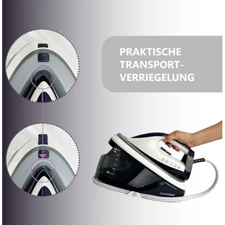 SILVA Schneider Silva Homeline DBS 580 Dampfbügeleisen, 2600 Watt, 1,5l Wassertank, Keramik-Sohle, Automatische Dampfanpassung, Anti-Tropf-/Anti-Kalk-Funktion, ECO-Schalter, Selbstreinigung, Autom. Abschaltung, 8 bar, in Blau – Bild 4