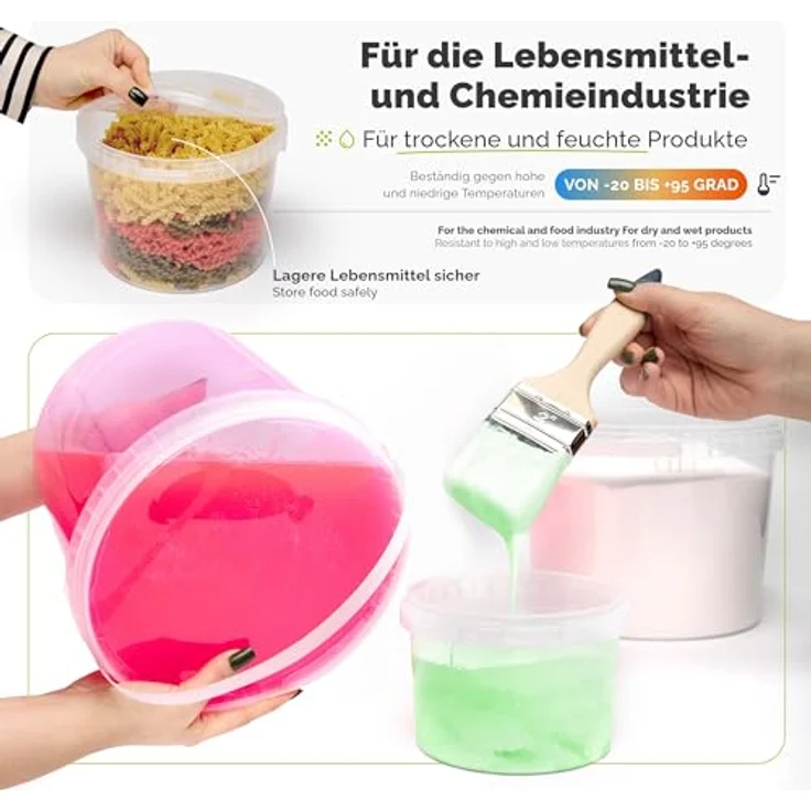 Garronda Eimer mit Deckel 10 L Transparent 20 Stück GD-0072, Lebensmittelecht und Luftdicht – Bild 4